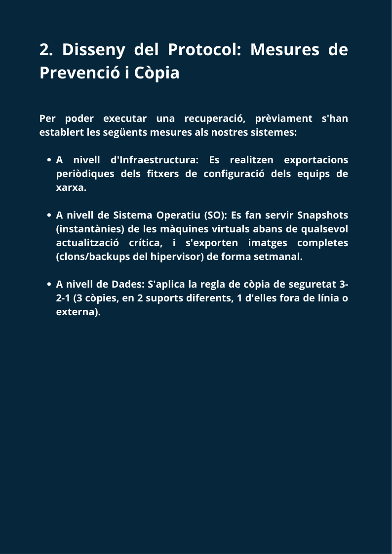 PLA DE CONTINGÈNCIA I RECUPERACIÓ DAVANT DESASTRES (DRP)(4)