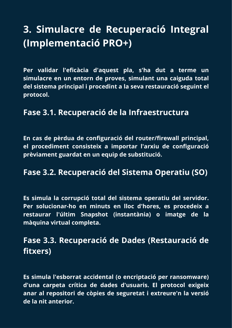 PLA DE CONTINGÈNCIA I RECUPERACIÓ DAVANT DESASTRES (DRP)(5)